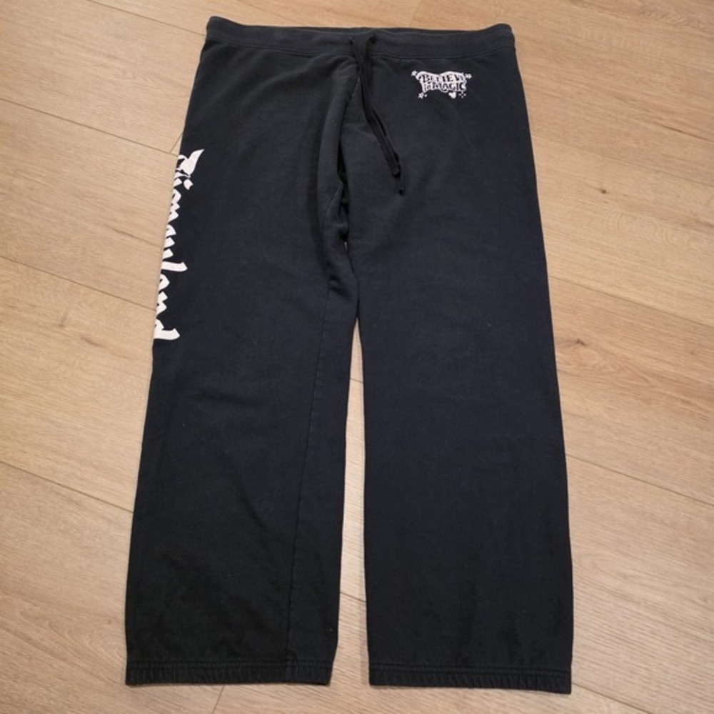 Disney Parks Believe in Magic Walt Disneyland Resort Black Sweatpants Adult 2XL